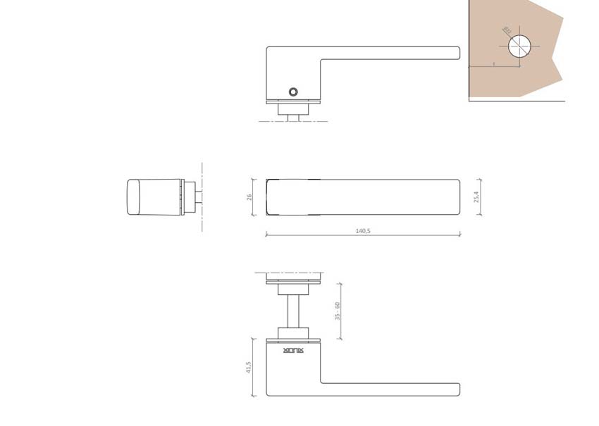 Deurkruk Xinnix 003 aluminium geanodiseerd zwart complete set excl. rosas
