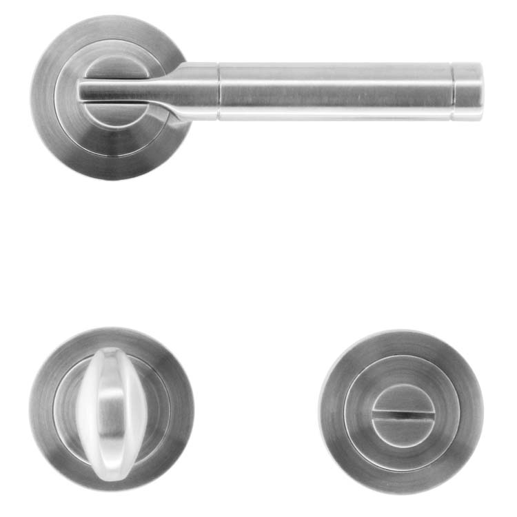 Deurkruk pro catania inox look met WC-slot