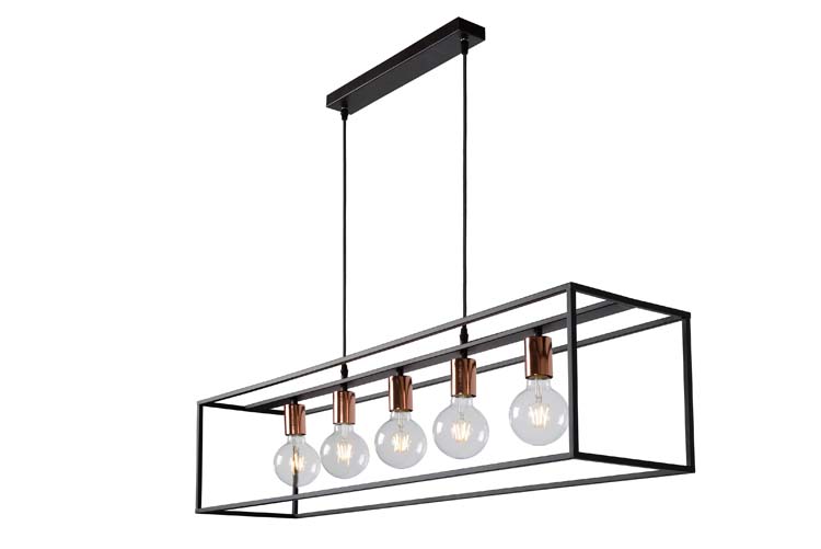 ARTHUR - Hanglamp - 5xE27 - Zwart