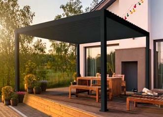 Pergola Solimar aluminium anthracite L400xL300xH250cm manuelle