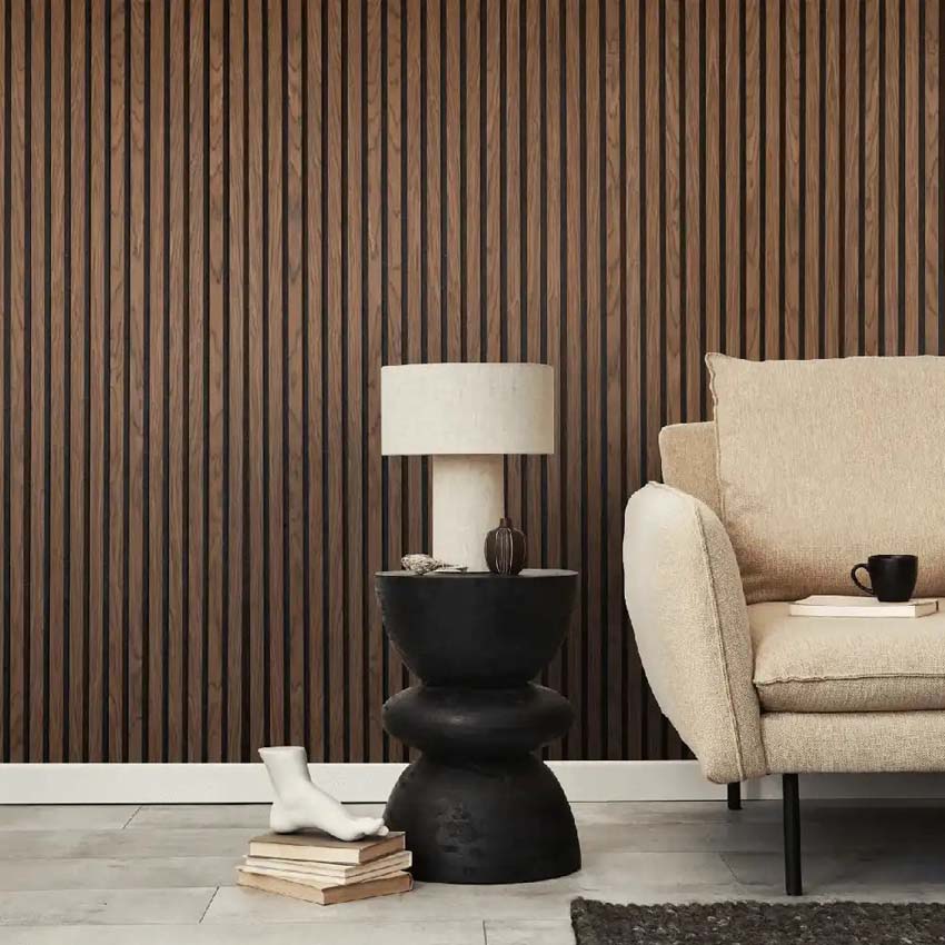 Panneau mural Line up acoustique chêne fumé 60x270 cm