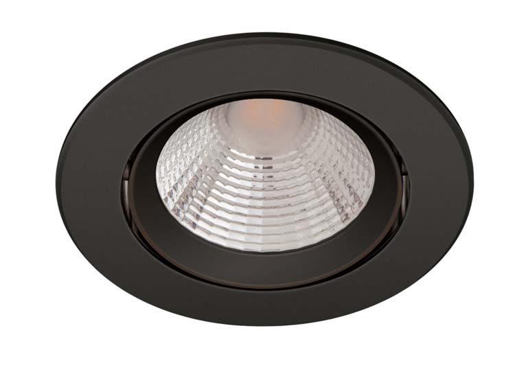 Inbouwspot - zwart - Ø8,5xH5,5cm - dimbaar - LED - 1x5,5W - 2700K