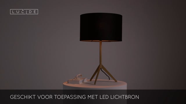 Lucide TONDO - Lampe de table - Ø 30 cm - 1xE27 - Or Mat / Laiton