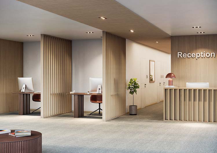 Roomdivider Line up Divide licht eik 192x260x3,5cm