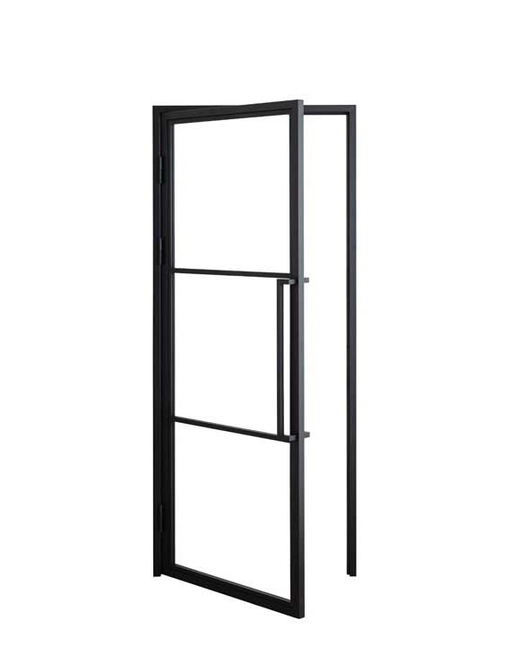 Enkele stalen binnendeur Tara zwart 3R rechts duwend op maat