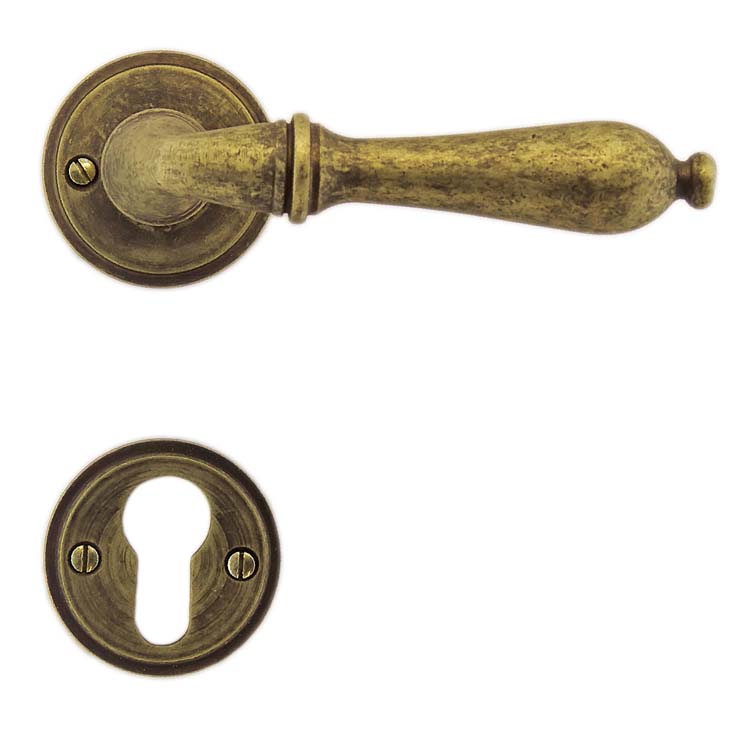 Poignée de porte pro amalfi vieux jaune rosace cylindre