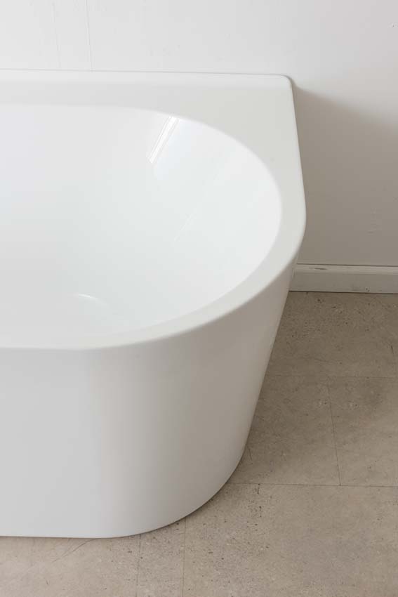 Half vrijstaand bad Hess glanzend wit 170x80cm