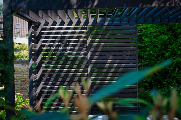 Panneau d'ambiance lamelles pour pergola anthracite 0,93x2,38m manuel