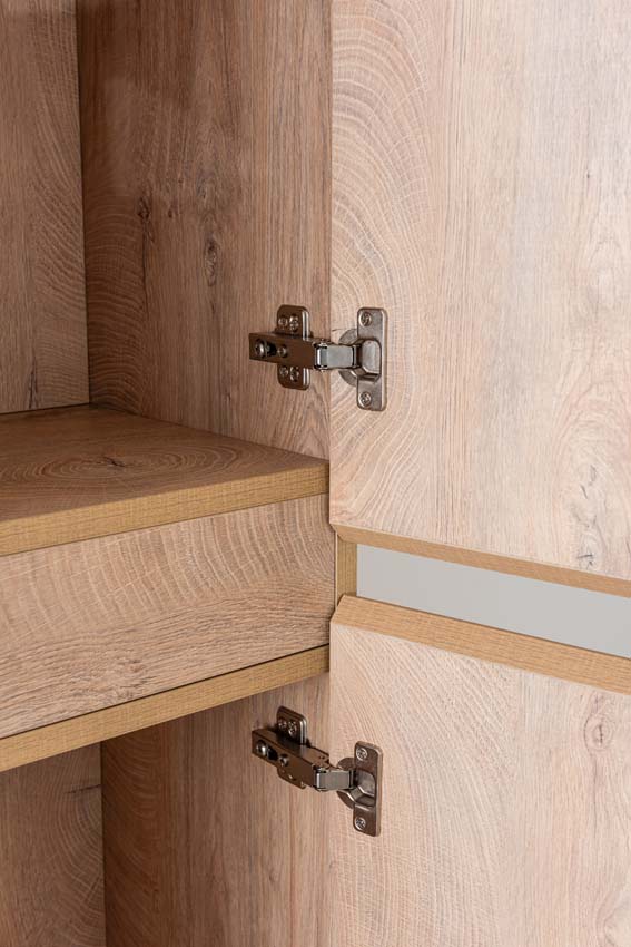 Armoire colonne Tibo/Tony chêne méditerranéen suspendue 170x40x35cm