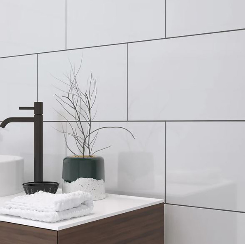 Wandtegel Amos mat wit 30x60cm