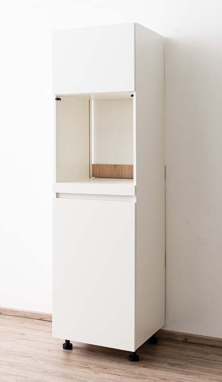 Armoire de cuisine Plenti armoire colonne pour four et réfrigérateur blanc 60x208cm