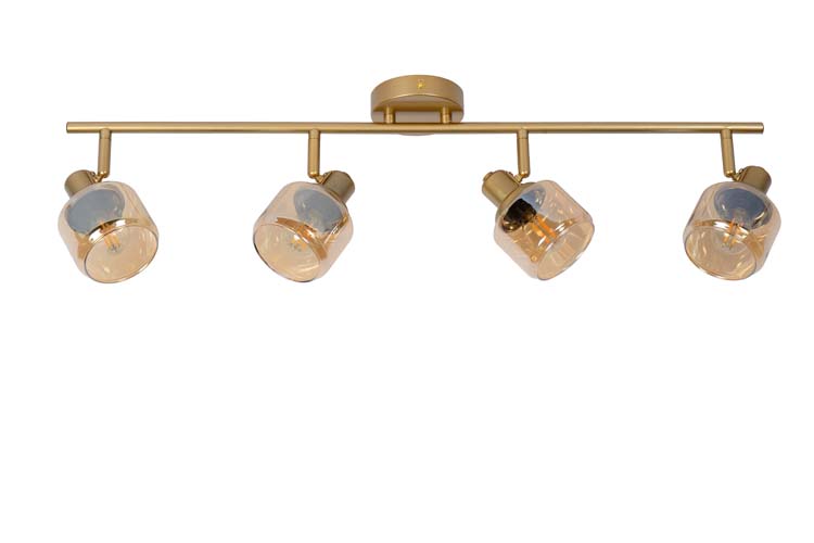 Lucide BJORN - Plafondspot - 4xE14 - Mat Goud / Messing
