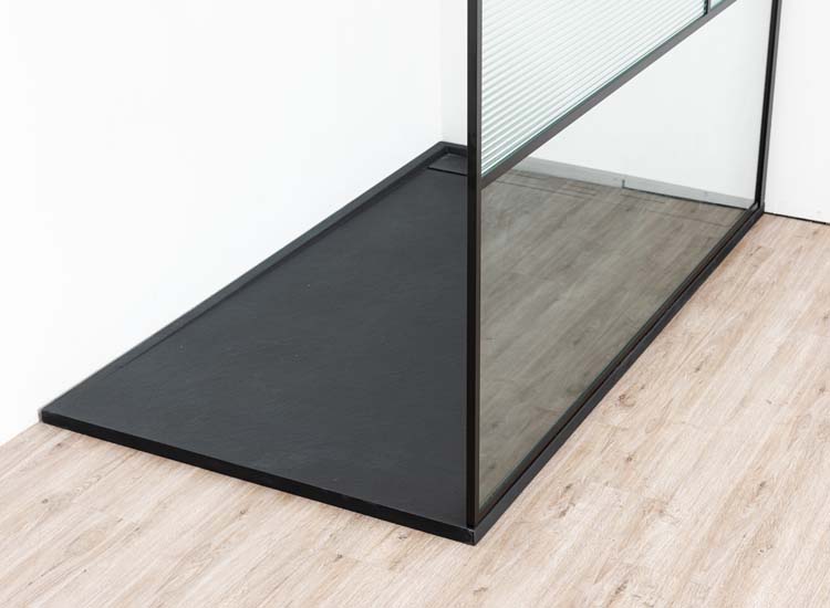 Receveur de douche Moana SMC noir mat aspect ardoise 160x90cm
