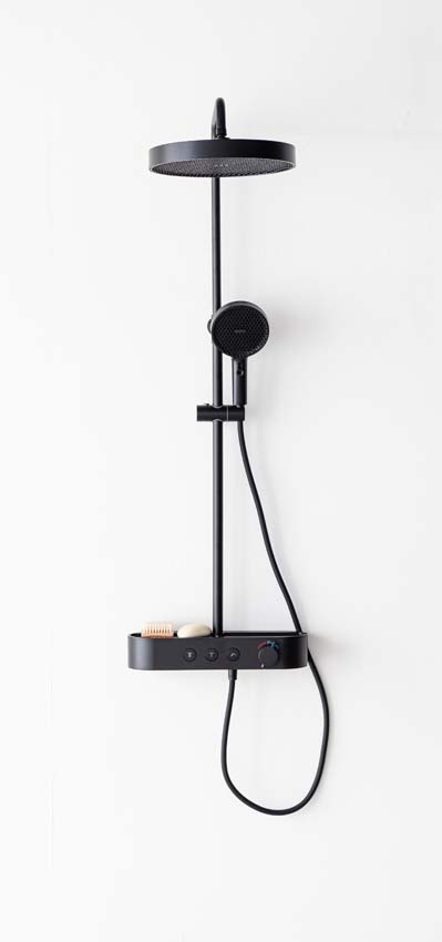 Complete doucheset Vivian thermostatisch mat zwart Complete doucheset Vivian thermostatisch mat zwart