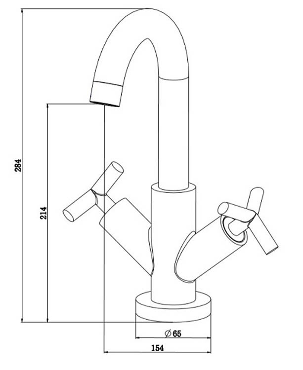 Wastafelkraan Eros chroom