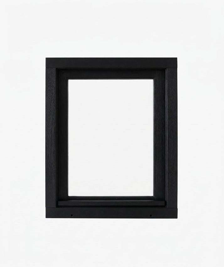 Draairaam 1-vleugel Trae Meranti hout 55mm zwart rechts opendraaiend op maat