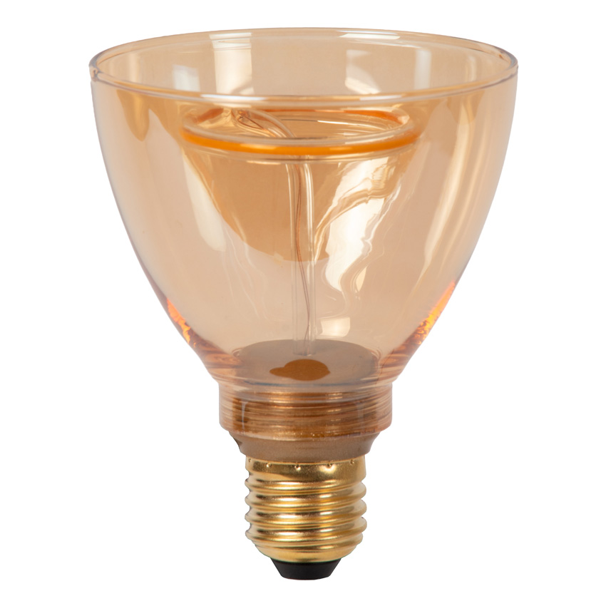 Lucide GO90 - Filamentlamp - Ø9cm - LED dimbaar - E27 - 1x3,5W - 2200K - Amber