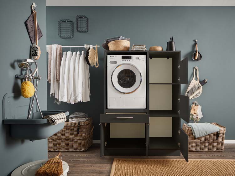 Meuble pour buanderie Decowash set 6 anthracite 117,5x67,5x162cm