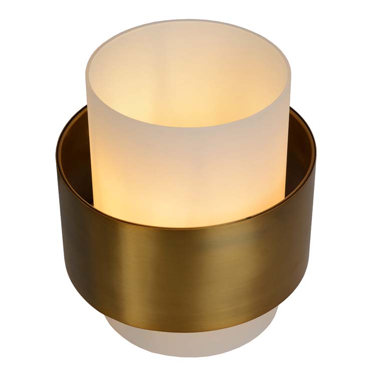 Lucide FIRMIN - Tafellamp - Ø 20 cm - 1xE27 - Mat Goud / Messing