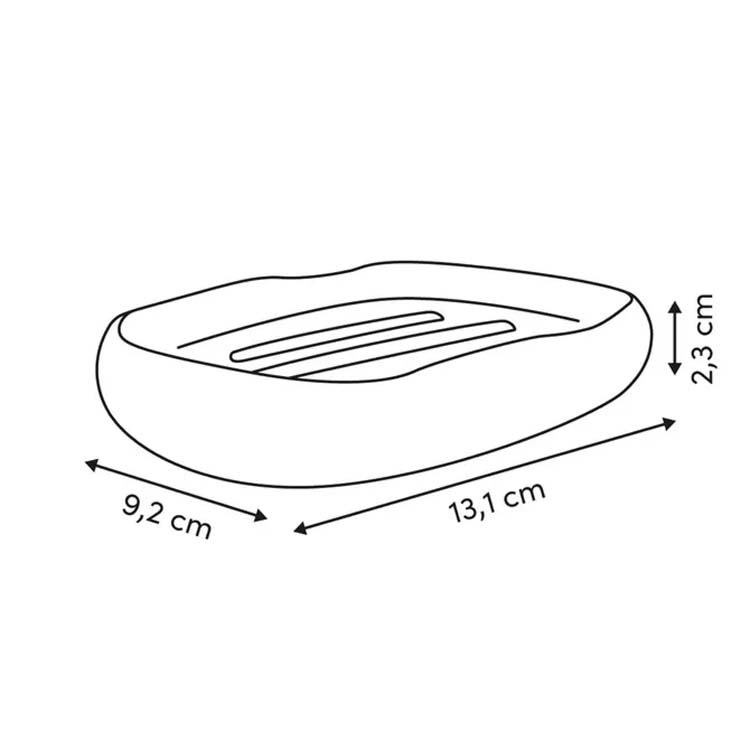 Porte-savon Owen polyrésine beige 13,1x9,2x2,3cm