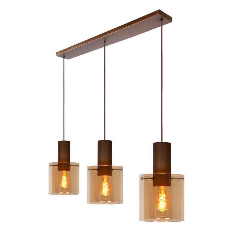 Suspension - ambre - 100cm - 3xE27 - 40W