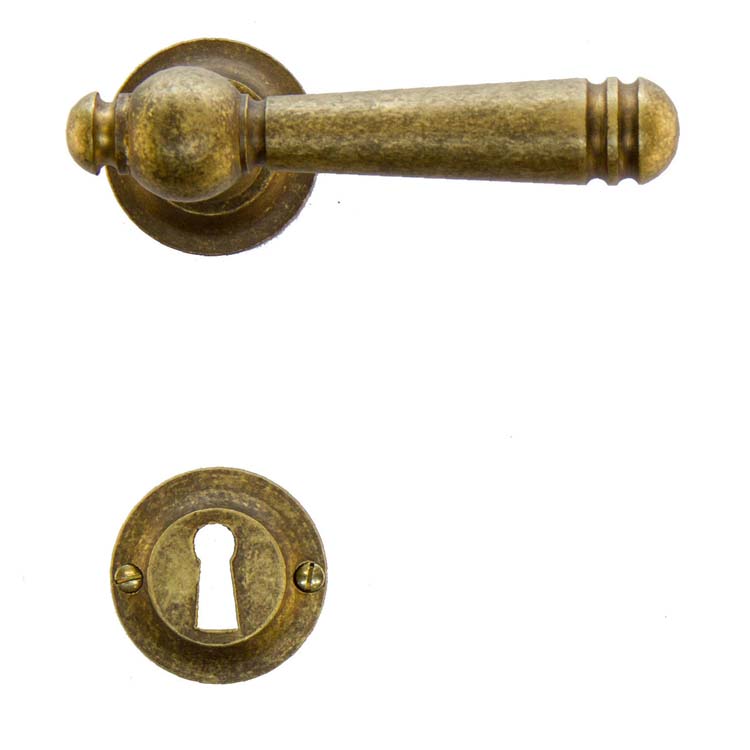 Poignée de porte pro calabria vieux jaune rosace barbe