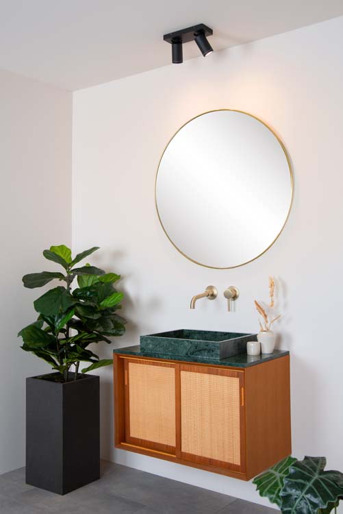 Plafonnier - noir - 2xGU10 - 5W - IP44