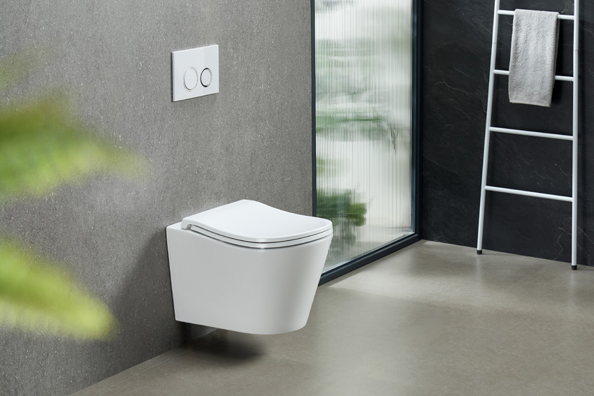 Hangtoilet Lana rimless tornado flush glanzend wit inclusief ergonomische WC-bril