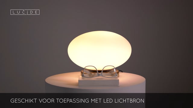 Lucide Premium Elysee - Lampe de table - Ø 30 cm - E27 - 1x40W - Opalin