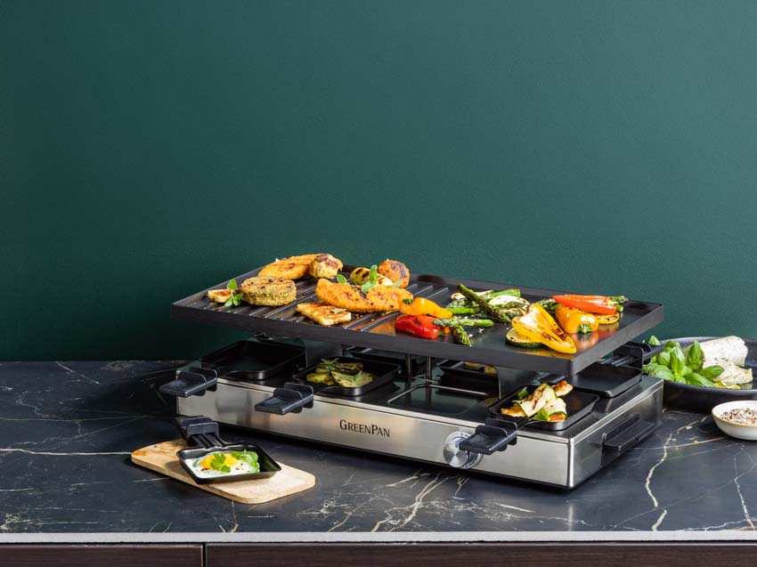 Gourmet en raclette Dagelijkse Kost GreenPan Chefs Collection PFAS-vrij zwart 52,6x24,1x15,4cm