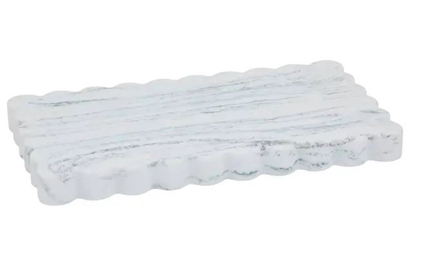 Dienblad Miranda polyresin wit 22,5x13x1,8cm