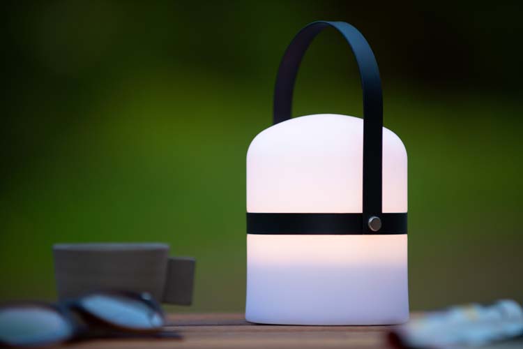 Lampe de table extérieure - blanc/noir - Ø10cm - dimmable - LED - 0,3W - 3200K - IP44 - 3StepDim