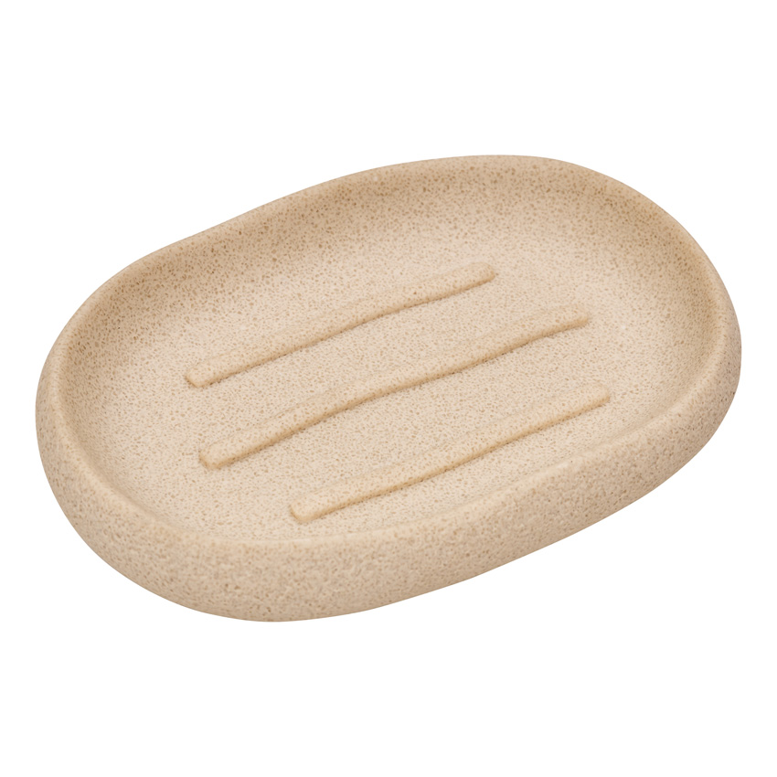 Porte-savon Owen polyrésine beige 13,1x9,2x2,3cm