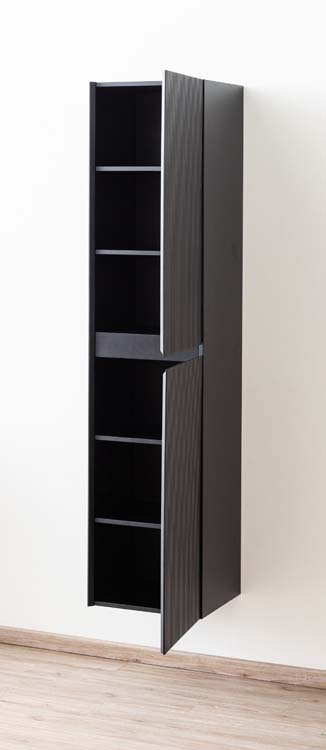 Armoire colonne Windsor noir mat suspendue 170x40x35cm