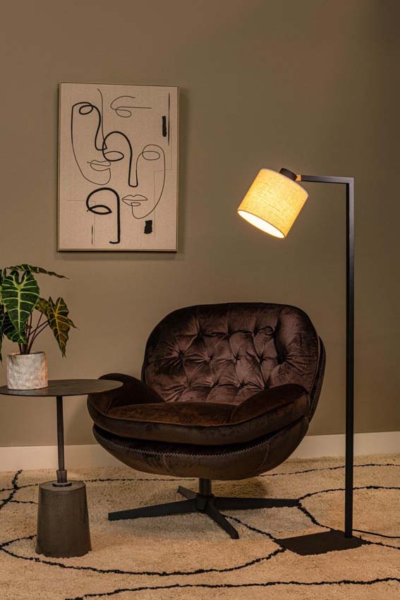 Staande lamp Pixi - zwart - 128cm - 1xE27