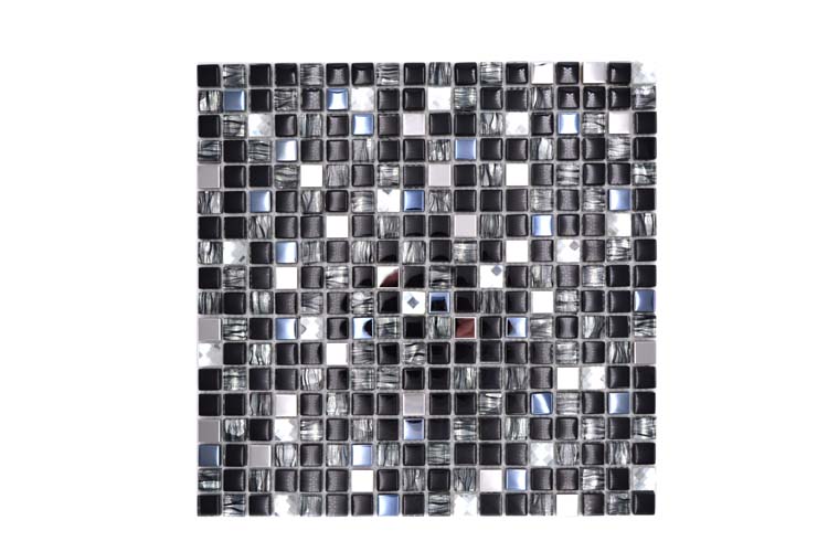 Mosaïque Crystal Mix noir brillant 30x30cm