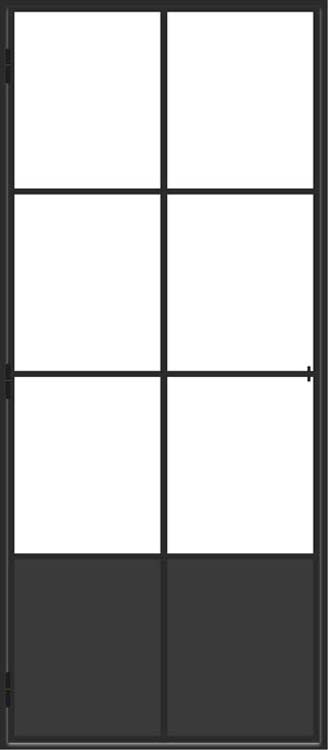 Enkele stalen binnendeur Black Beauty zwart 6R links duwend op maat