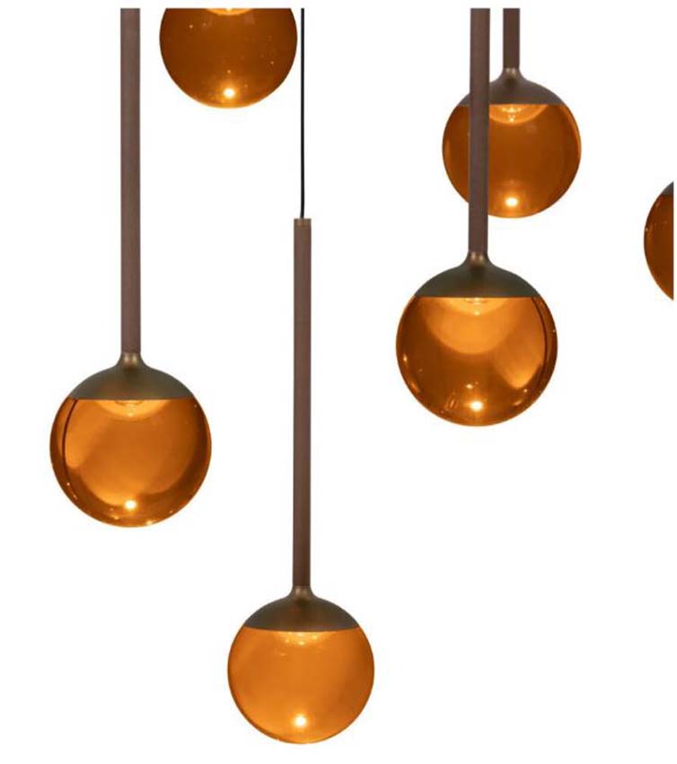 Lucide Premium Calina - Hanglamp - Ø 69,9 cm - LED Dimb. - CCT - 12x7W 2200K/3300K - Koffie