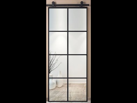 Porte coulissante karolien + rail robust noir - à peindre