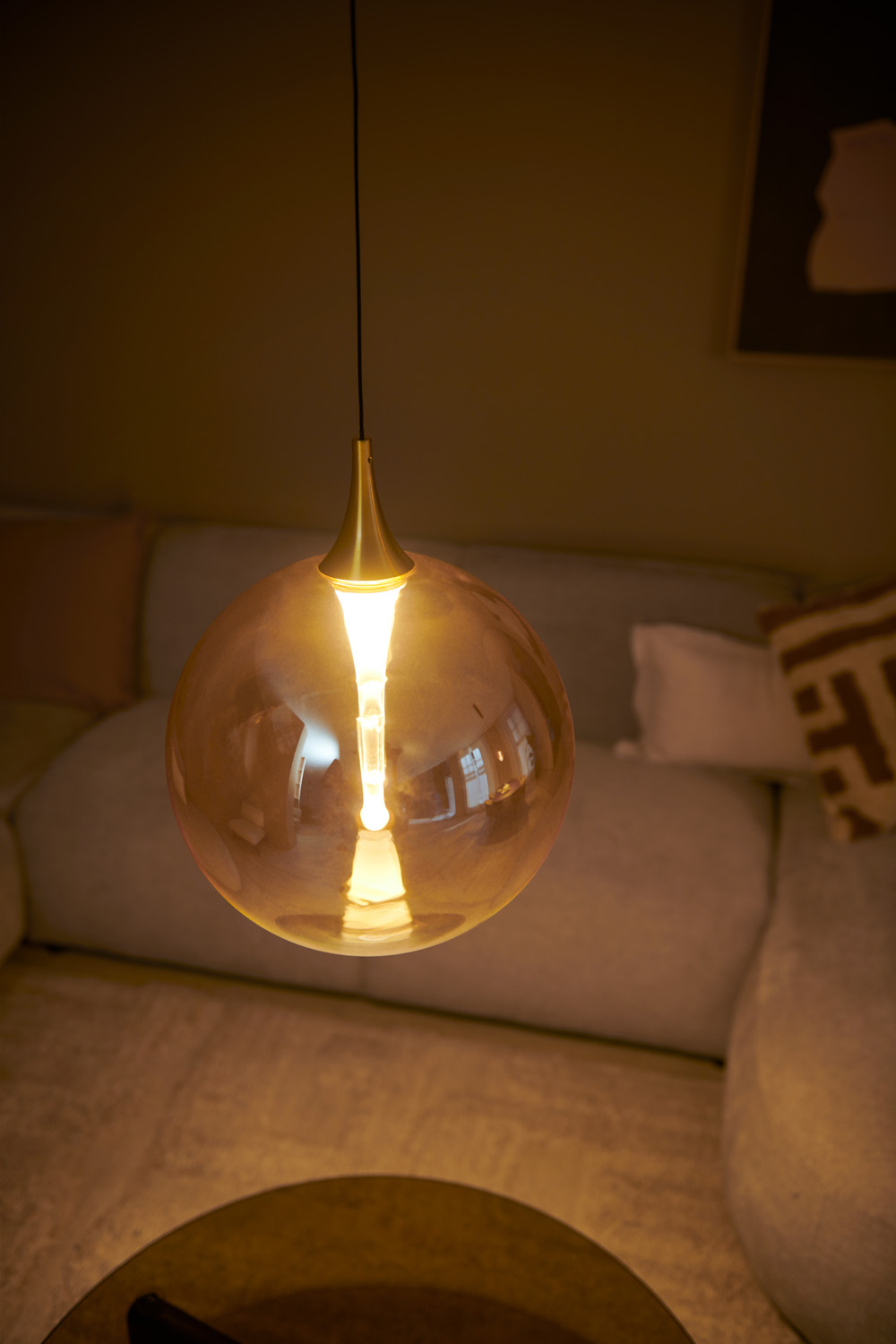 Lucide Premium Gisela - Suspension - Ø30cm - LED Dim. - 1X9,4W 2700K - Ambre