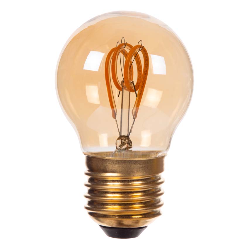Lucide P45 - Filament lamp - Ø4,5cm - LED 3 StepDimbaar (Memory) - E14 - 1x3W 2200K - Amber