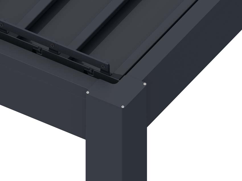 Pergola Olivia aluminium anthracite L400xL300xH250cm manuelle