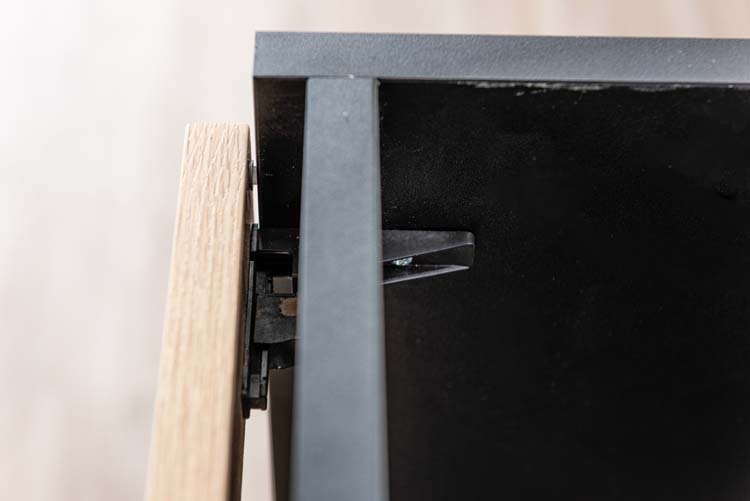 Armoire de cuisine Plenti meuble bas pour four, noir/aspect bois, 60x78cm