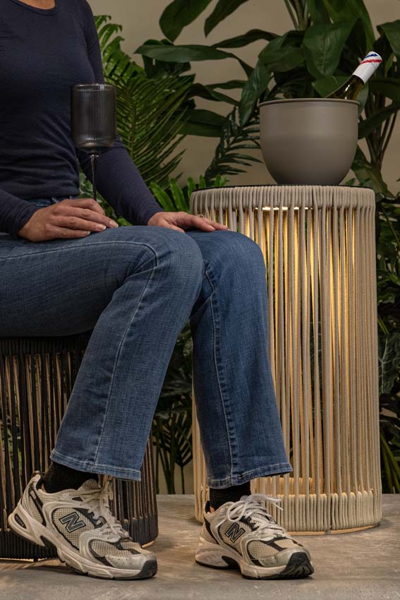 Lucide Pingi - Lampadaire Rechargeable Intérieur/Extérieur - Batterie/Piles - H36,5cm - LED 3 StepDim - 1x3W 3000K - IP44 - Noir