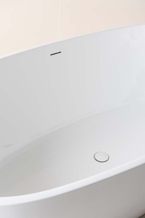 Vrijstaand bad Bre glanzend wit 180x95cm