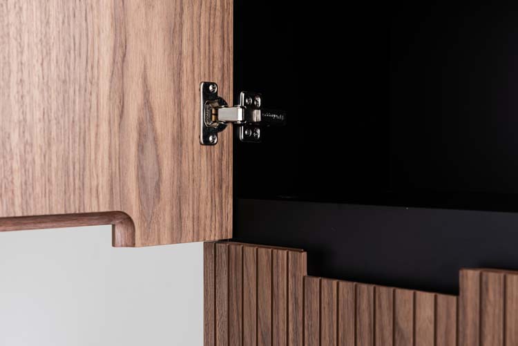 Meuble de salle de bains Willow noyer suspendu avec lavabo simple blanc mat 90cm Meuble de salle de bains Willow noyer suspendu avec lavabo simple blanc mat 90cm