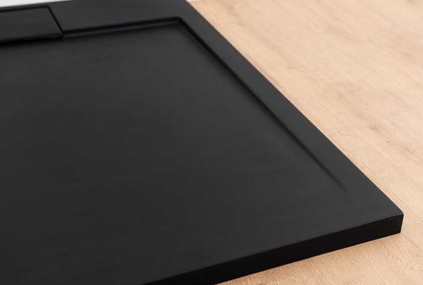 Receveur de douche Akon polybeton noir mat 90x90cm