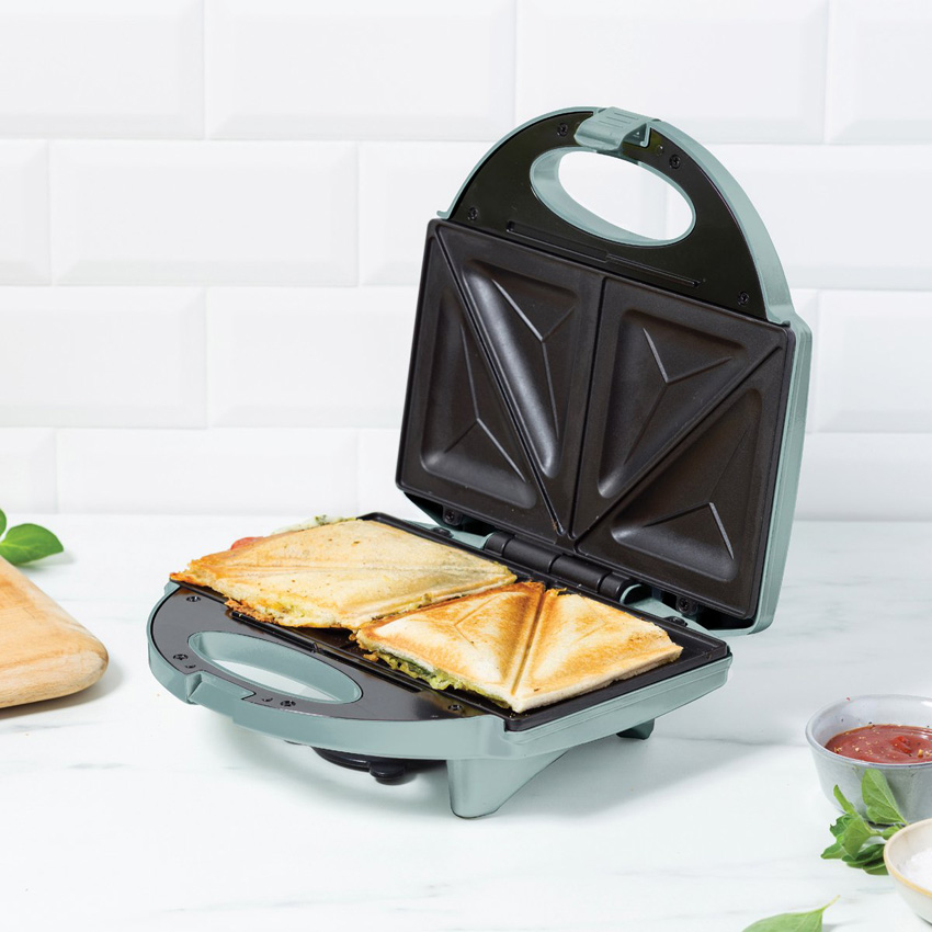 3-in-1 croque-, wafel- en paninimachine blauwgrijs antikleeflaag & PFAS-vrij
