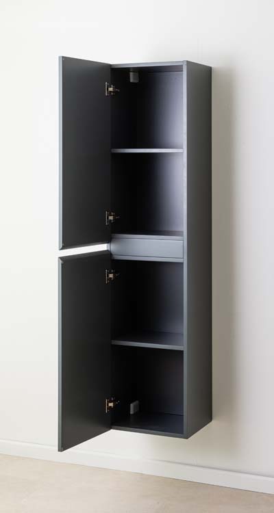 Armoire colonne Aaron gris mat suspendue 170x40x35cm