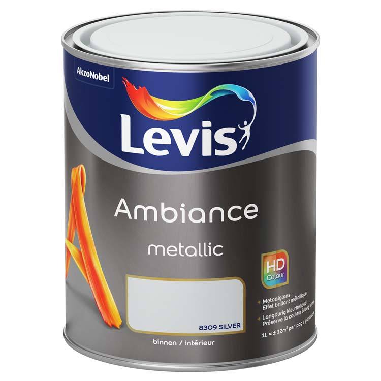 Levis Ambiance Metallic muurverf 1l zilver